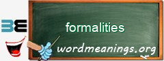 WordMeaning blackboard for formalities